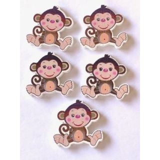 30mm Monkey Buttons (5)