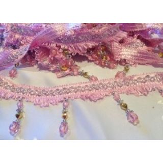 90mm Soft Pink Beaded Fringe (LESS THAN HALF PRICE)