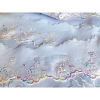 75mm Giraffe Broderie Multi Pastel(10m)