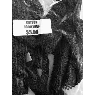 COTTON LACE SPECIAL (Black) #3 (10 Metres)