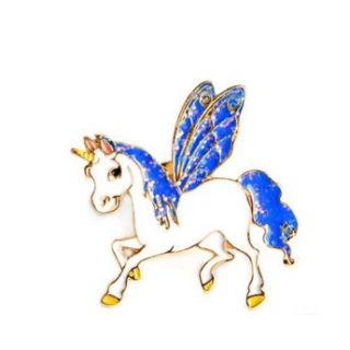 Unicorn Brooch with Wings