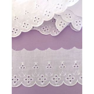 70mm Broderie Scallop Edge Flat (20 metres)