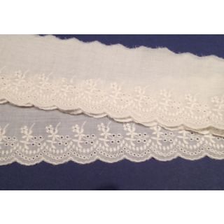 80mm Broderie Wide Flat (Ivory)