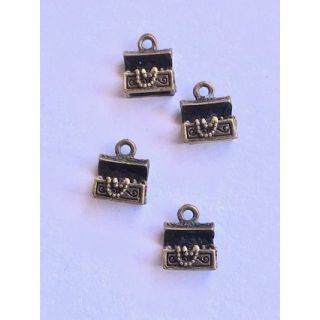 4 Tiny Treasure Chest Charms