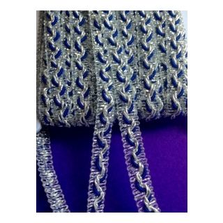 12mm Silver Braid with Coloured Centre