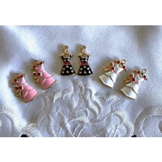 2 Miniature Dress Charms (Enamel)
