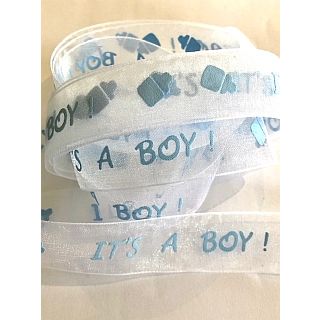 22mm It's a Boy Ribbon (Organza)