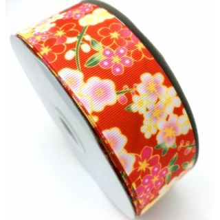 25mm Red Japanese Style Ribbon (2 metres)
