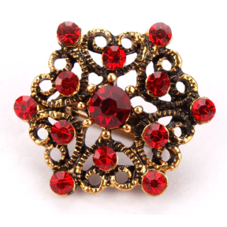 Vintage Look Red Mini Brooch