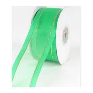 25mm Organza Ribbon with Gold Thread