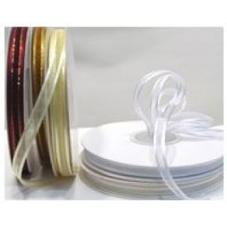 10mm Organza Satin Edge/Gold Thread (4 metres)