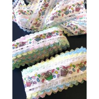 Rainbow Rabbits Smocking Lace (5 Metres)