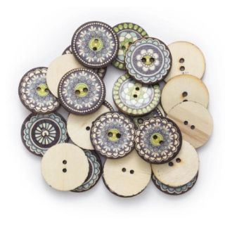 25mm Retro Blue Buttons