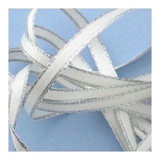10mm Silver Edge Satin Ribbon (4 metres)
