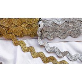 Shop 20mm Gold/Silver Metallic Ric Rac (King Size)